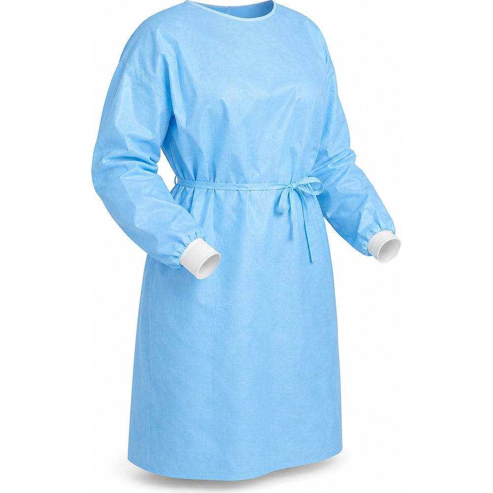 Medgluv AAMI Level 1 Blue Isolation Gowns - Disposable Fluid-Resistant