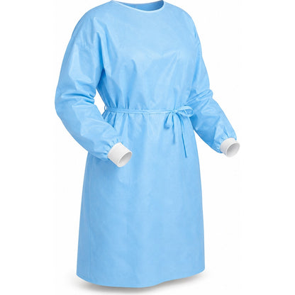 Medgluv AAMI Level 1 Blue Isolation Gowns - Disposable Fluid-Resistant