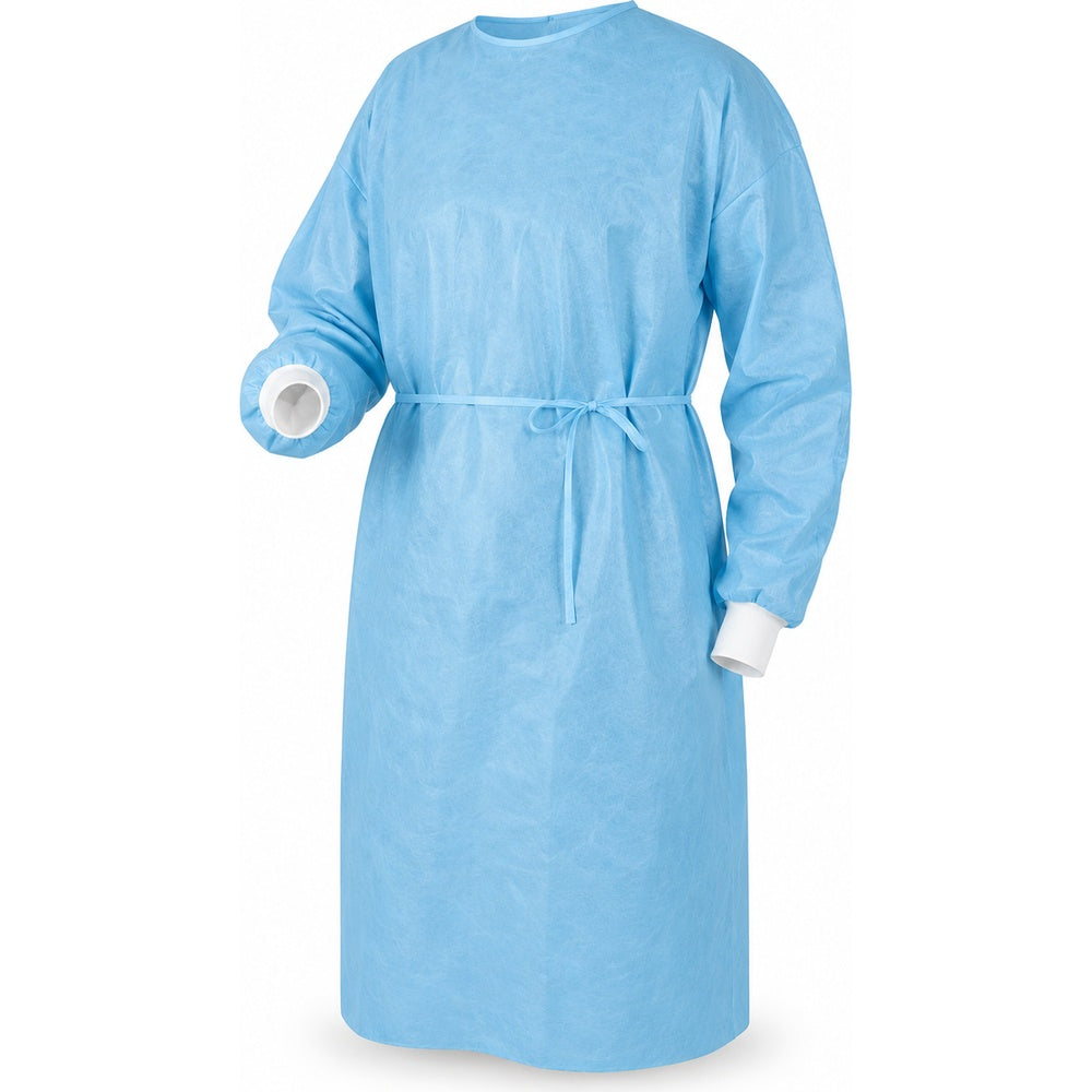 Medgluv AAMI Level 2 Blue Isolation Gowns - Disposable Fluid-Resistant