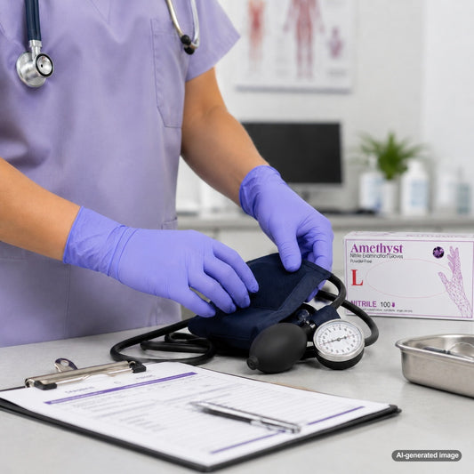 Medgluv Amethyst Dark Blue Nitrile Exam Gloves - 7.2 mil Powder-Free
