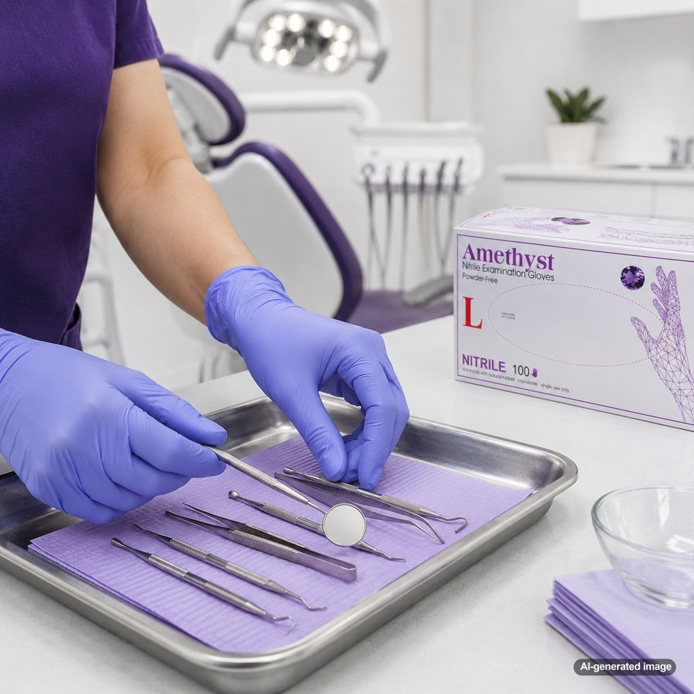 Medgluv Amethyst Dark Blue Nitrile Exam Gloves - 7.2 mil Powder-Free
