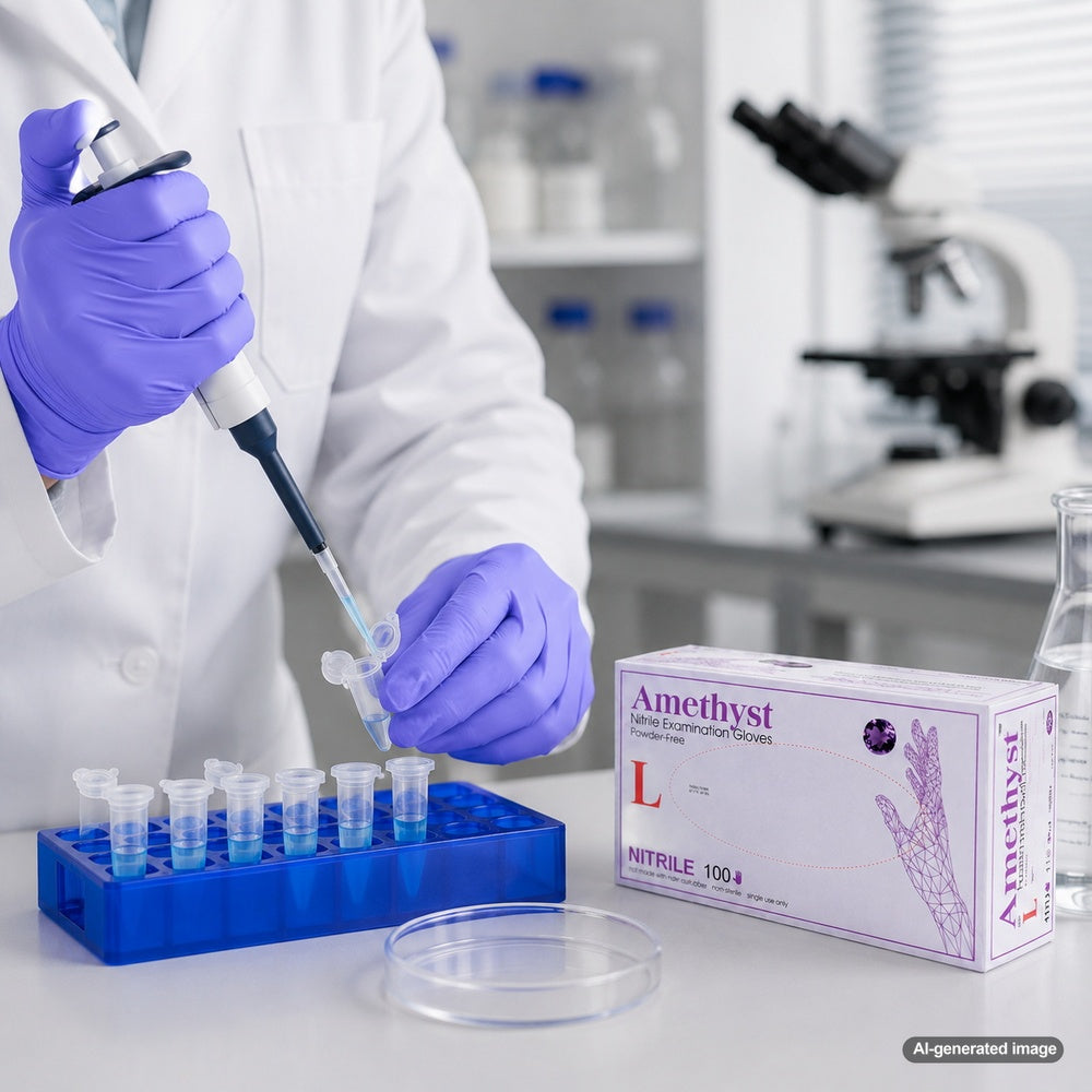 Medgluv Amethyst Dark Blue Nitrile Exam Gloves - 7.2 mil Powder-Free
