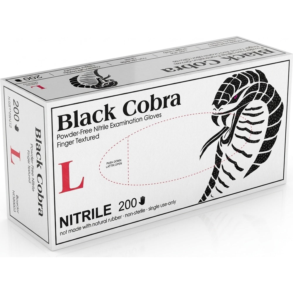Medgluv Black Cobra Black Nitrile Exam Gloves - 3.1 mil Powder-Free