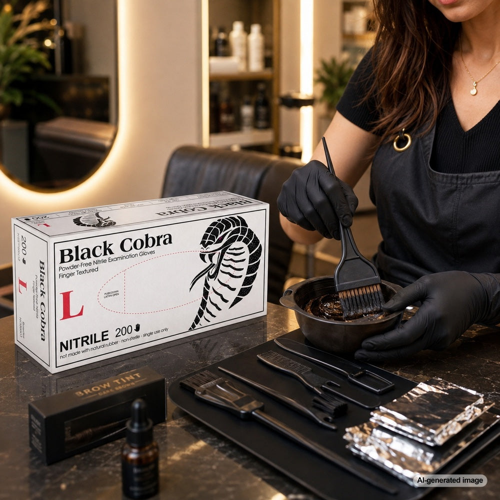 Medgluv Black Cobra Black Nitrile Exam Gloves - 3.1 mil Powder-Free