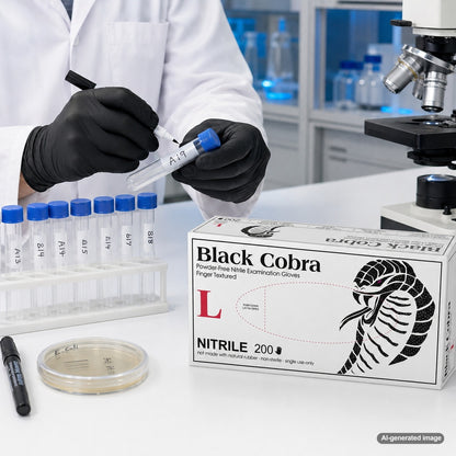 Medgluv Black Cobra Black Nitrile Exam Gloves - 3.1 mil Powder-Free