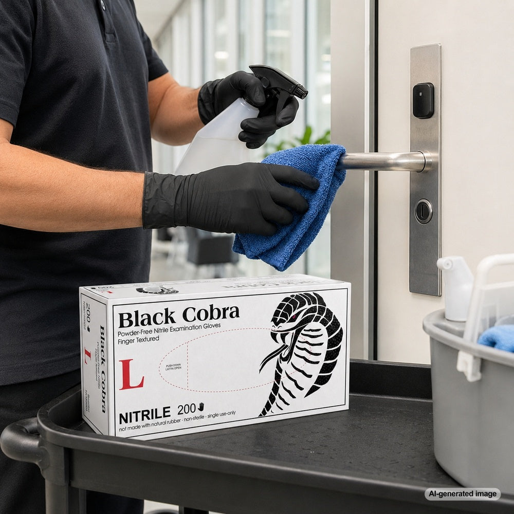 Medgluv Black Cobra Black Nitrile Exam Gloves - 3.1 mil Powder-Free