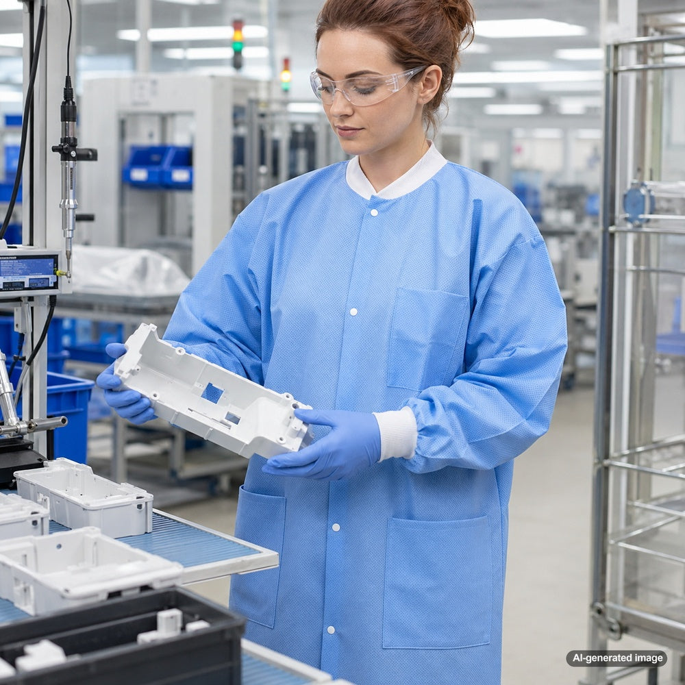 Medgluv Blue Disposable Lab Coats - With Pockets