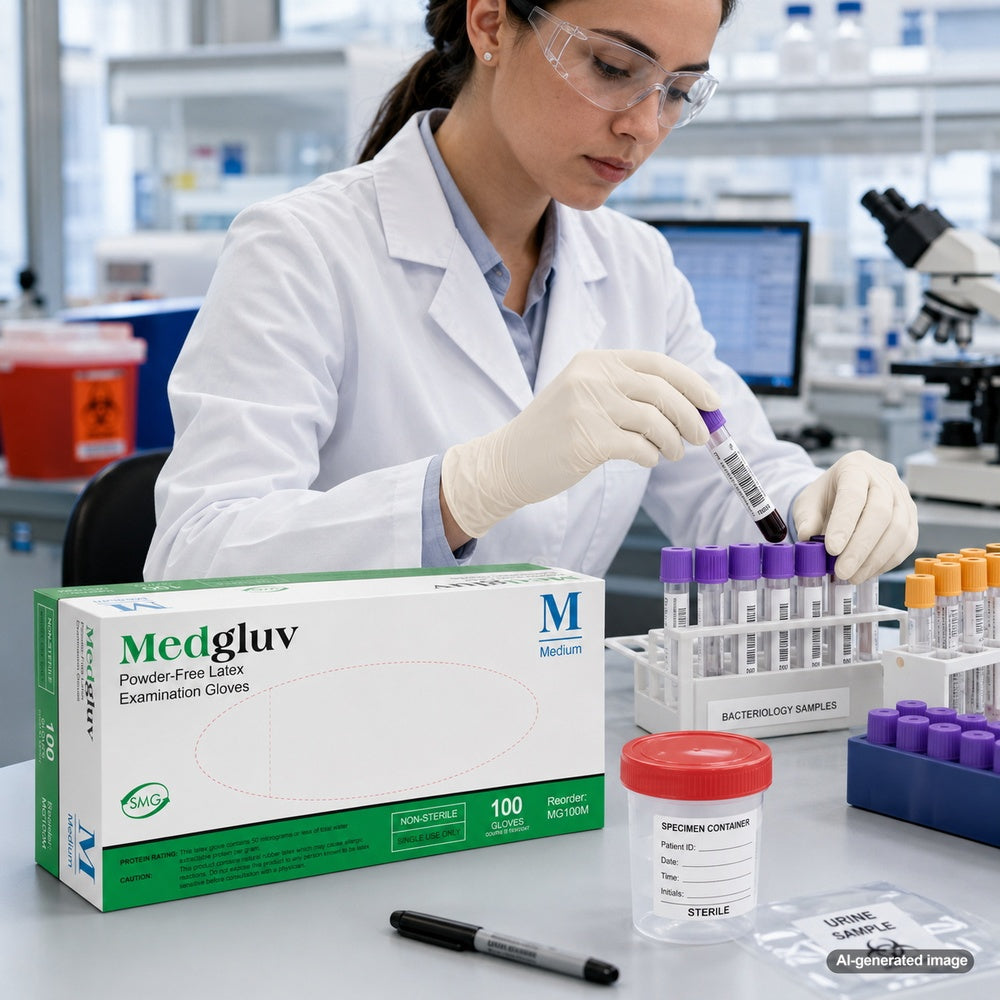 Medgluv Natural Latex Exam Gloves - 6.5 mil Powder-Free