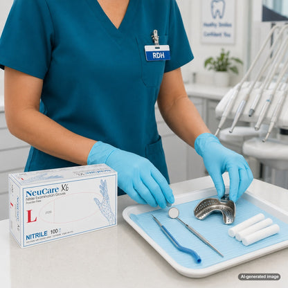 Medgluv NeuCare X6 Teal Blue Nitrile Exam Gloves - 6.5 mil Powder-Free