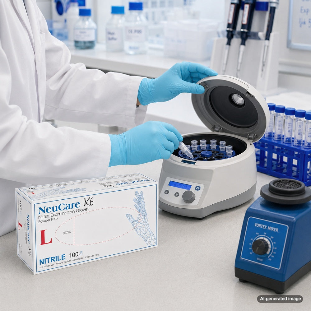 Medgluv NeuCare X6 Teal Blue Nitrile Exam Gloves - 6.5 mil Powder-Free