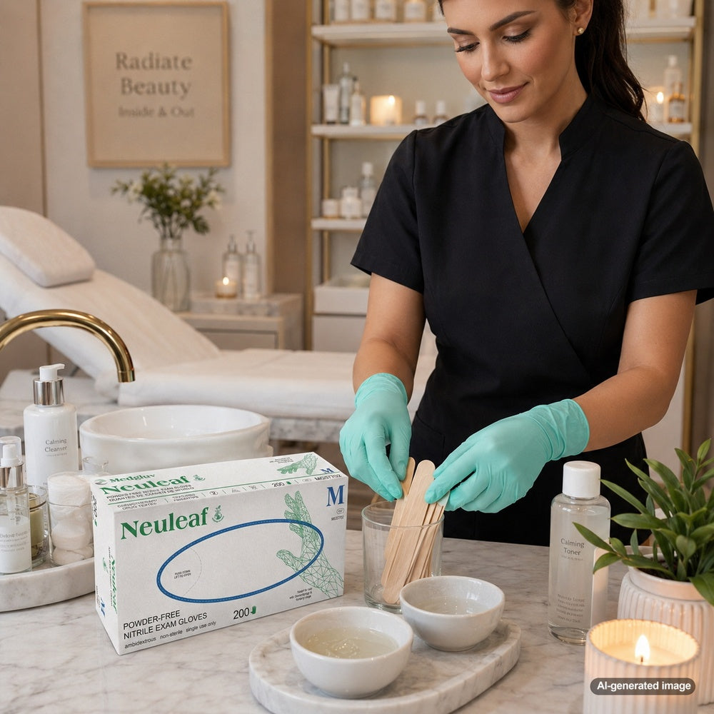 Medgluv NeuLeaf Green Nitrile Exam Gloves - Biodegradable 3.8 mil Powder-Free