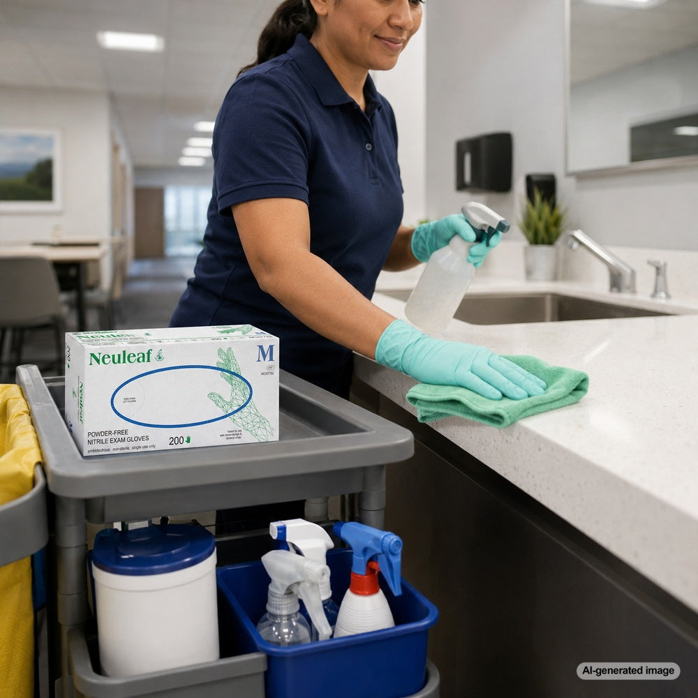 Medgluv NeuLeaf Green Nitrile Exam Gloves - Biodegradable 3.8 mil Powder-Free