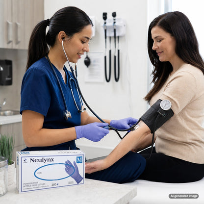 Medgluv NeuLynx 250 Cornflower Blue Nitrile Exam Gloves - Low Dermatitis Powder-Free