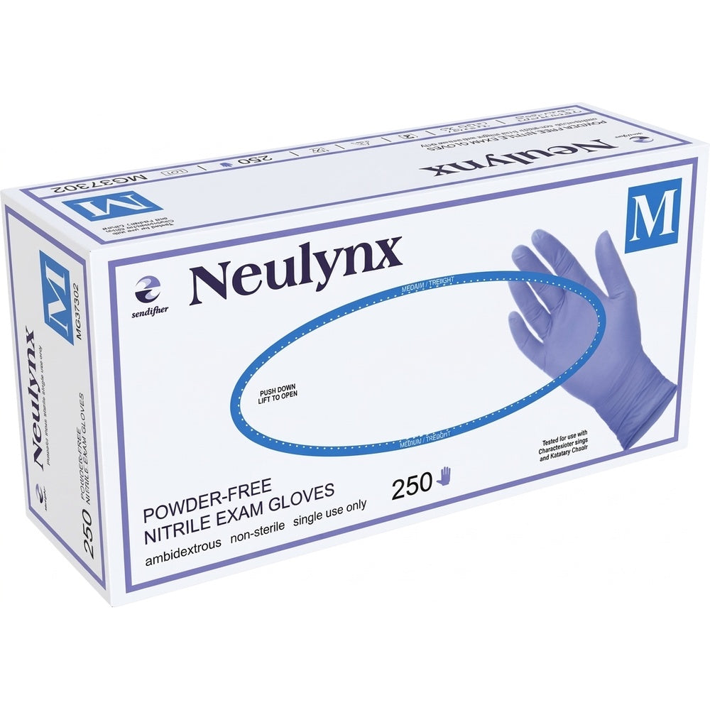 Medgluv NeuLynx 250 Cornflower Blue Nitrile Exam Gloves - Low Dermatitis Powder-Free
