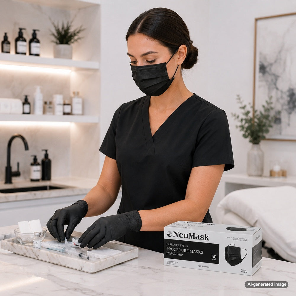Medgluv NeuMask Black Procedure Ear-Loop Masks