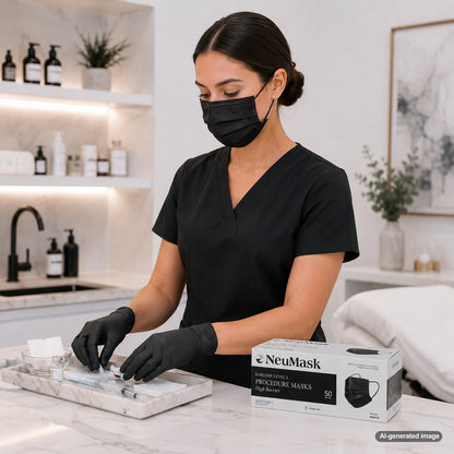 Medgluv NeuMask Black Procedure Ear-Loop Masks