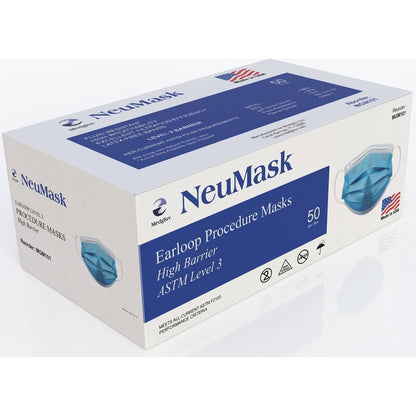 Medgluv NeuMask Blue Level 3 Procedure Ear-Loop Masks - Made in USA