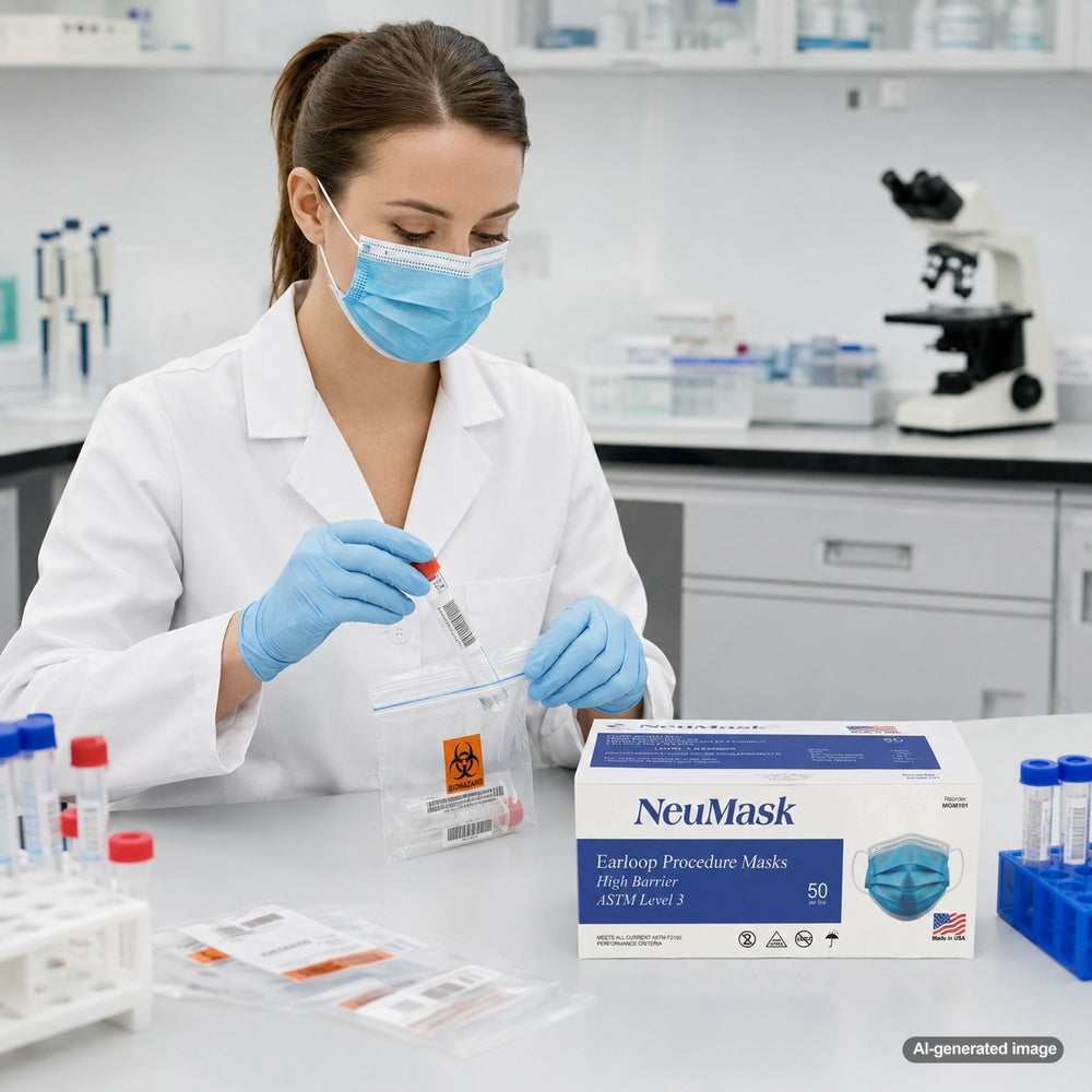 Medgluv NeuMask Blue Level 3 Procedure Ear-Loop Masks - Made in USA