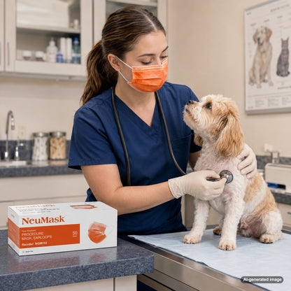 Medgluv NeuMask Orange Procedure Ear-Loop Masks