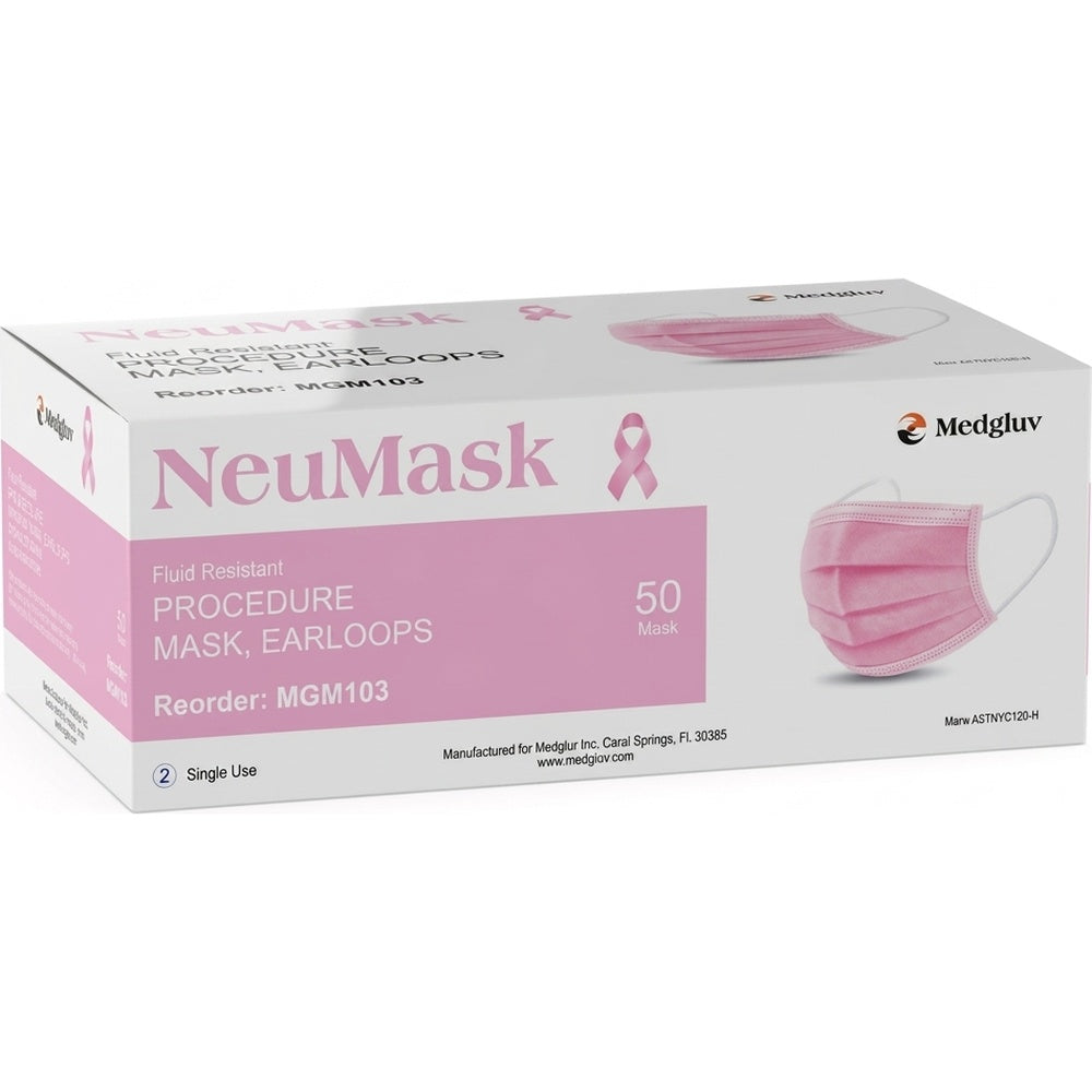Medgluv NeuMask Pink Procedure Ear-Loop Masks