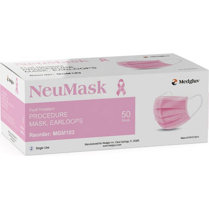Medgluv NeuMask Pink Procedure Ear-Loop Masks