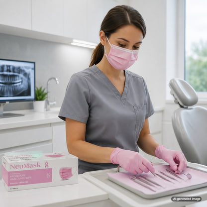 Medgluv NeuMask Pink Procedure Ear-Loop Masks