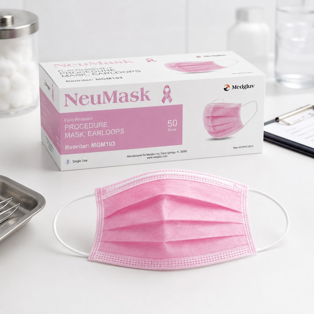 Medgluv NeuMask Pink Procedure Ear-Loop Masks