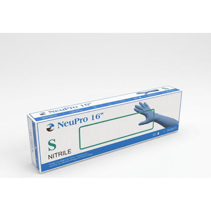 Medgluv NeuPro Blue Nitrile Exam Gloves - 16-Inch Extended Cuff