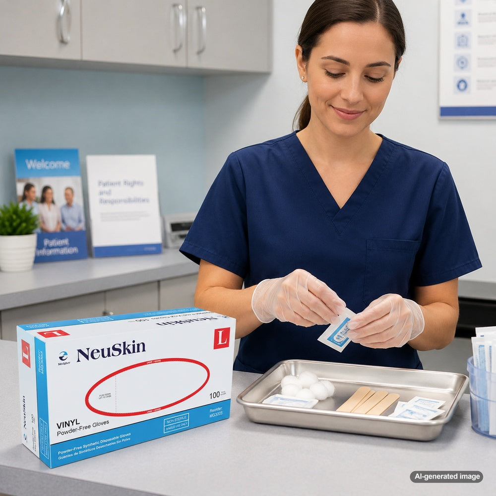 Medgluv NeuSkin Clear Vinyl General Purpose Gloves - 5.5 mil Powder-Free