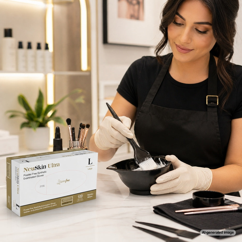 Medgluv NeuSkin Ultra 100 Cream Vinyl Exam Gloves - 5.5 mil Powder-Free