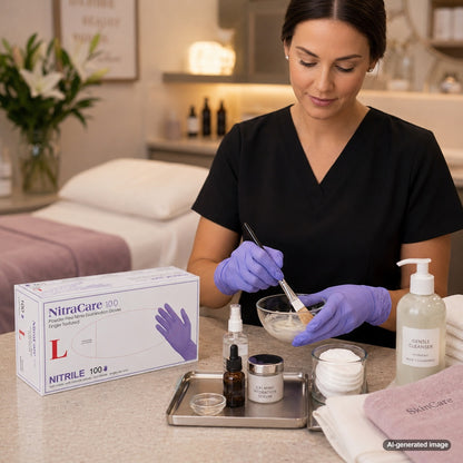 Medgluv NitraCare 100 Violet Blue Nitrile Exam Gloves - 3.5 mil Powder-Free