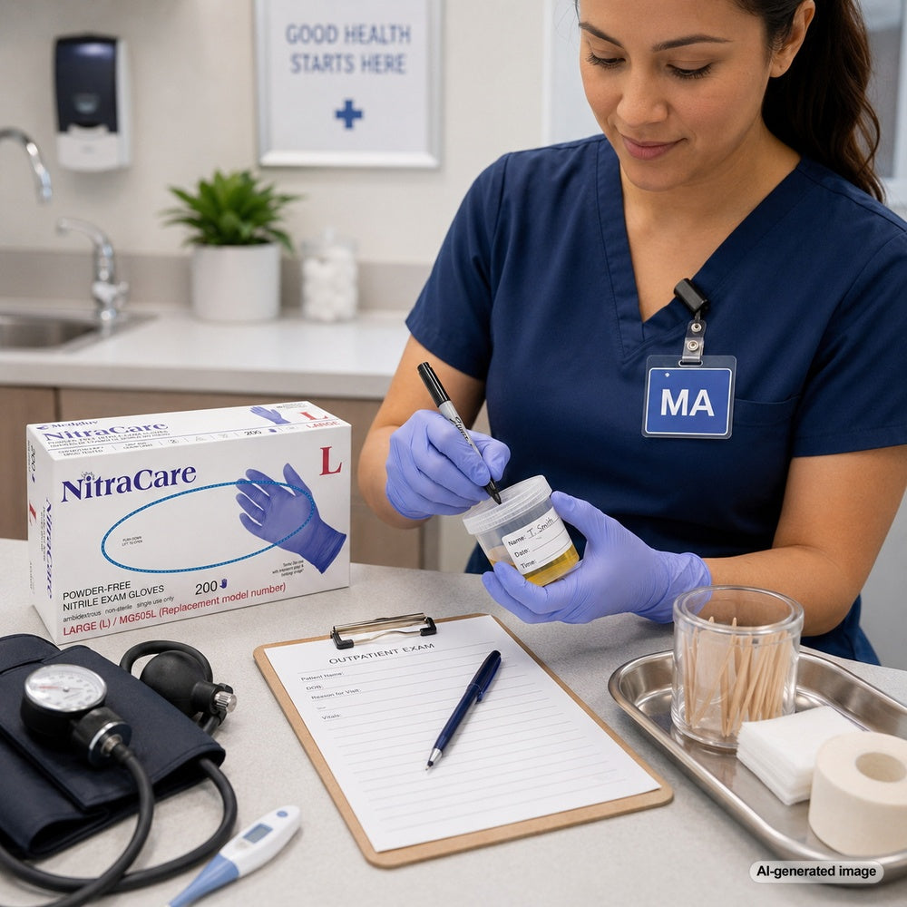 Medgluv NitraCare 200 Violet Blue Nitrile Exam Gloves - 3.7 mil Powder-Free