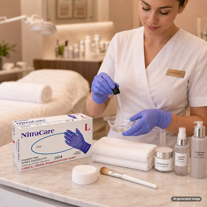 Medgluv NitraCare 200 Violet Blue Nitrile Exam Gloves - 3.7 mil Powder-Free