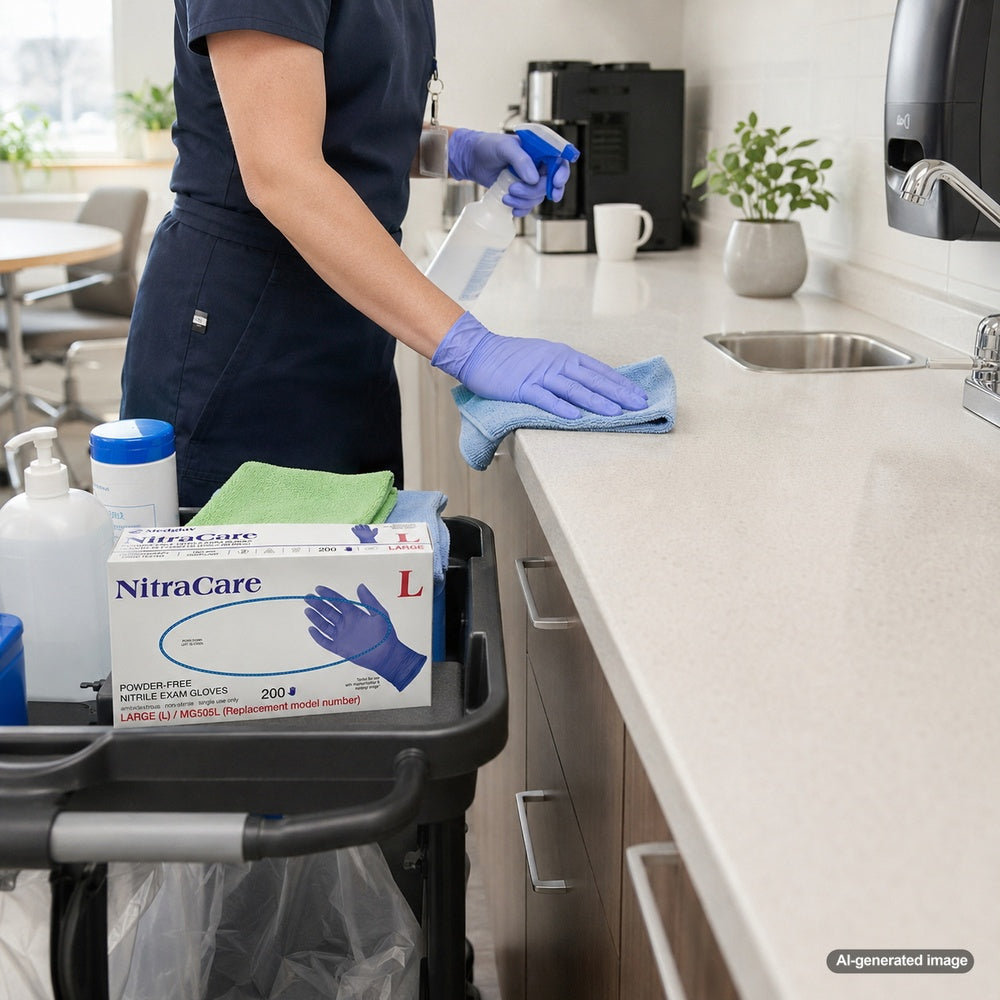 Medgluv NitraCare 200 Violet Blue Nitrile Exam Gloves - 3.7 mil Powder-Free