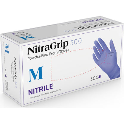 Medgluv NitraGrip 300 Teal Blue Nitrile Exam Gloves - 3.1 mil Powder-Free