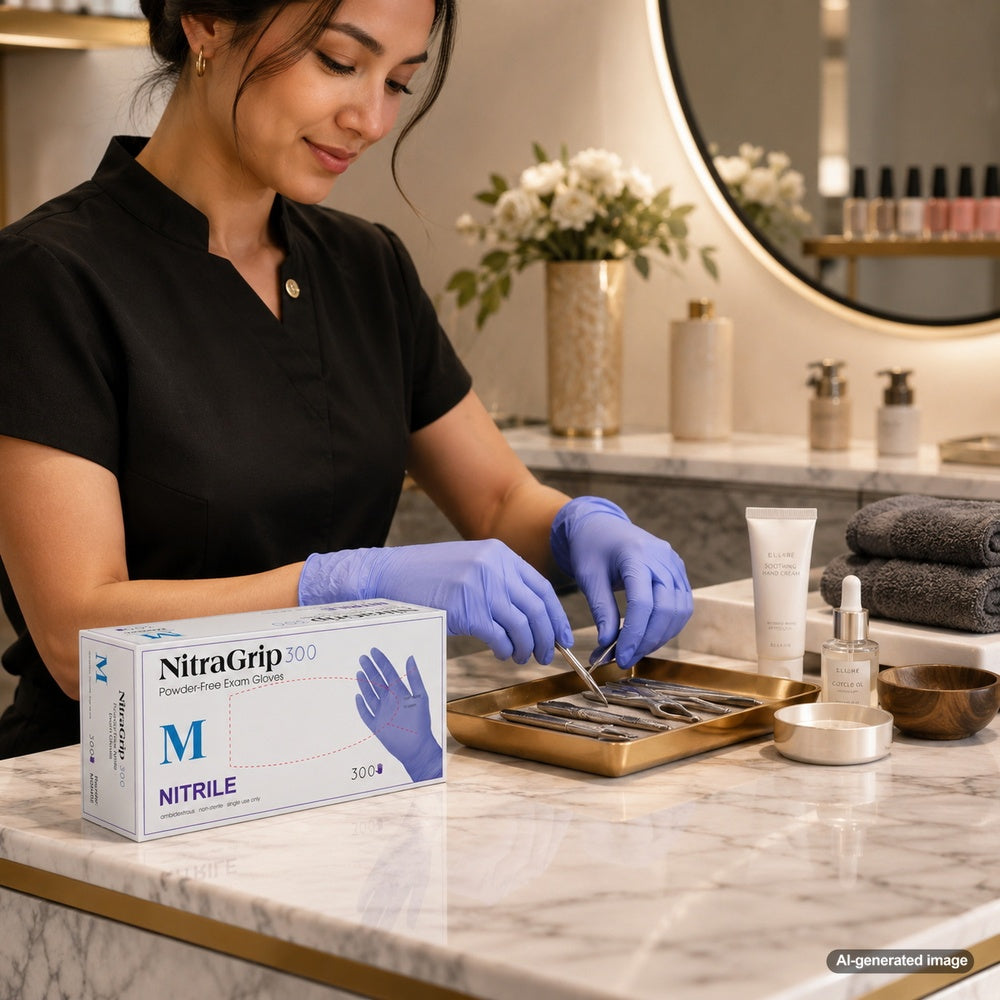 Medgluv NitraGrip 300 Teal Blue Nitrile Exam Gloves - 3.1 mil Powder-Free