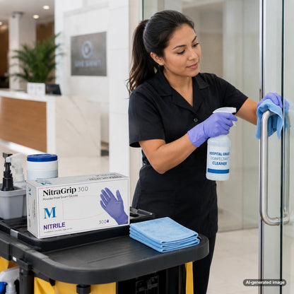 Medgluv NitraGrip 300 Teal Blue Nitrile Exam Gloves - 3.1 mil Powder-Free