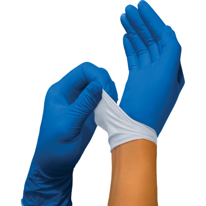 Medgluv NitraGrip Pro Blue/White Nitrile Exam Gloves - 8.2 mil Powder Free - 12-Inch Extended Cuff (50 Count Box)