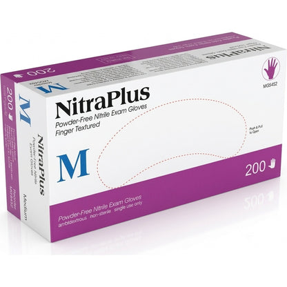 Medgluv NitraPlus 200 Reflex Blue Nitrile Exam Gloves - 3.2 mil Powder-Free