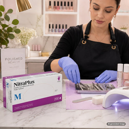 Medgluv NitraPlus 200 Reflex Blue Nitrile Exam Gloves - 3.2 mil Powder-Free