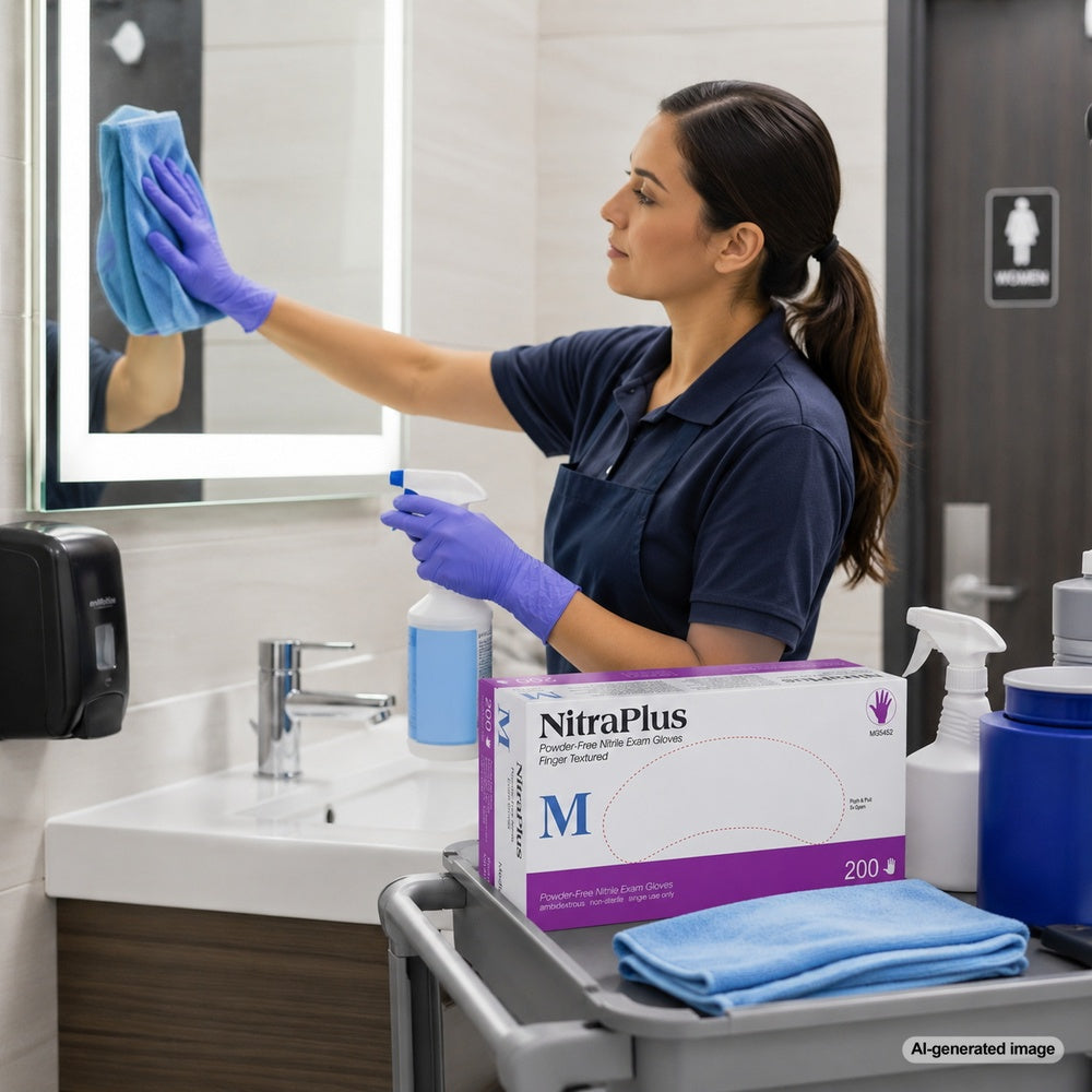 Medgluv NitraPlus 200 Reflex Blue Nitrile Exam Gloves - 3.2 mil Powder-Free