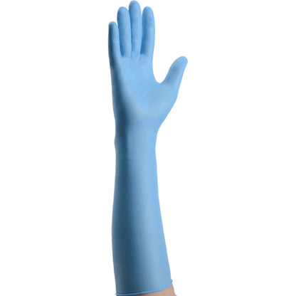 Medgluv NitraPro Blue Nitrile Exam Gloves - 11.4 mil Powder Free - 16-Inch Extended Cuff