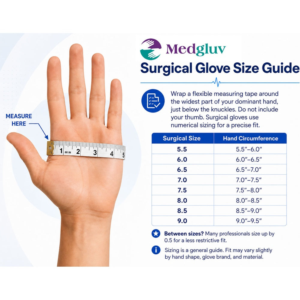 Medgluv NitraSonic White Nitrile Surgical Gloves - Sterile 7.0 mil Powder-Free