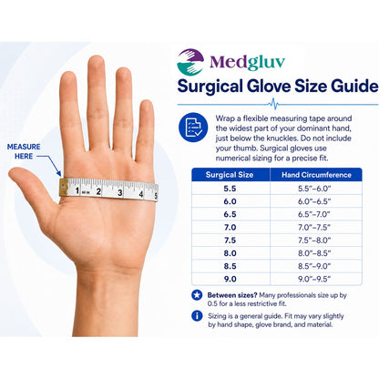Medgluv NitraSonic White Nitrile Surgical Gloves - Sterile 7.0 mil Powder-Free
