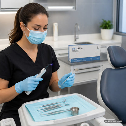 Medgluv NitriSkin Sky Blue Nitrile Exam Gloves - 5.5 mil Powder-Free