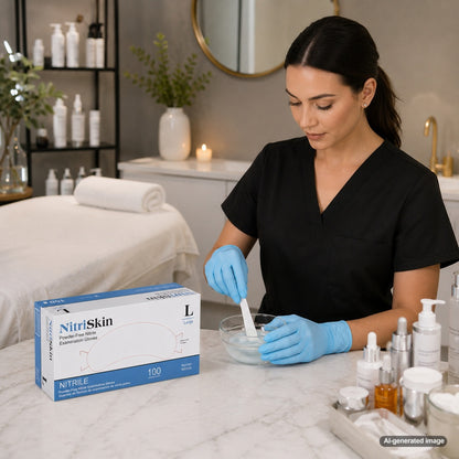 Medgluv NitriSkin Sky Blue Nitrile Exam Gloves - 5.5 mil Powder-Free