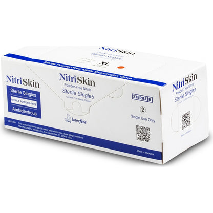 Medgluv NitriSkin Sky Blue Nitrile Sterile Exam Gloves - 5.1 mil Powder-Free