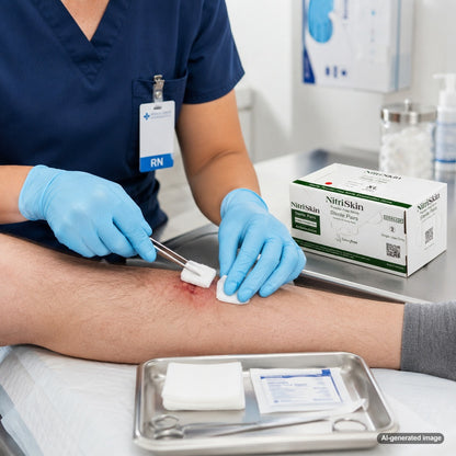 Medgluv NitriSkin Sky Blue Nitrile Sterile Exam Gloves - 5.1 mil Powder-Free