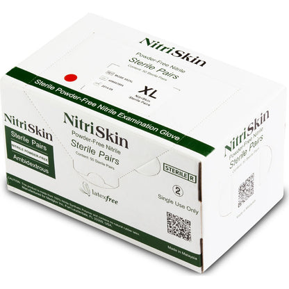 Medgluv NitriSkin Sky Blue Nitrile Sterile Exam Gloves - 5.1 mil Powder-Free