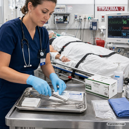Medgluv NitriSkin Sky Blue Nitrile Sterile Exam Gloves - 5.1 mil Powder-Free